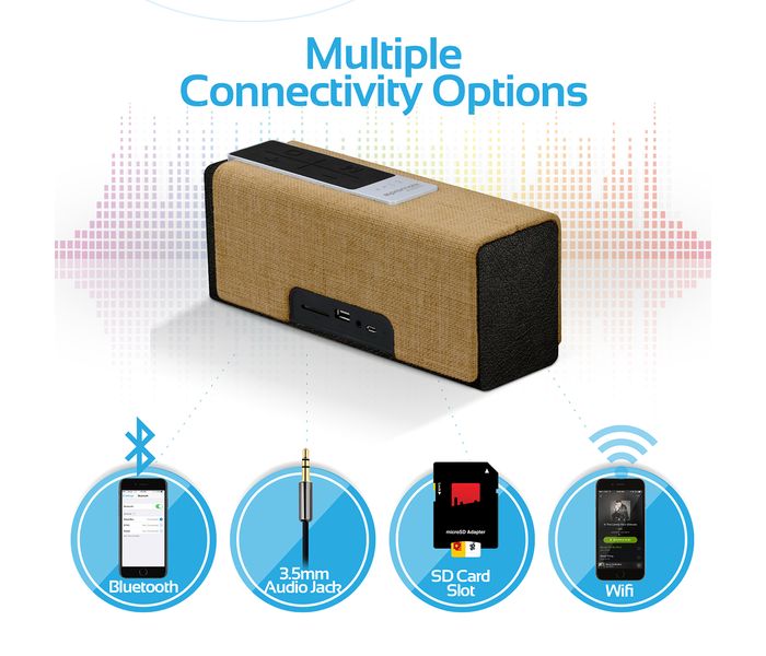 Promate Streambox-L Portable Fabric Wireless Speaker with Internet Radio - Beige - Zoom Image 6