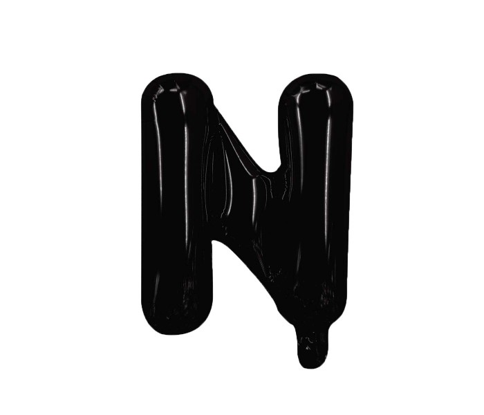 Party Time N-BK-803379 Letter N 16 Inch Foil Balloon Black - Zoom Image