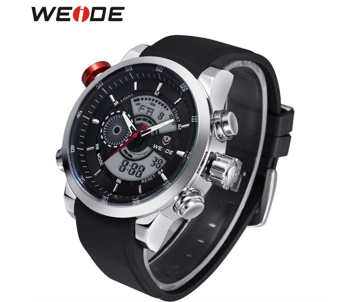 Weide WH 3401PU Mens Analog and Digital Watch Black and Silver - Zoom Image 1