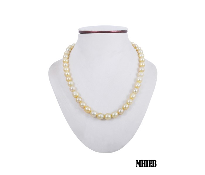 Netra Pearl MHIEB Real South Sea Pearl Necklace Golden White - Zoom Image