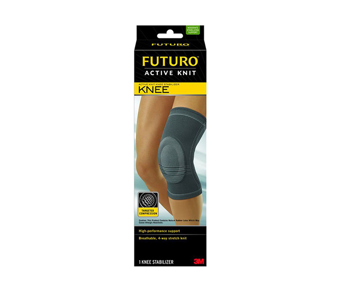 Futuro N13759398A Active Knit Knee Stabilizer - Large, Grey - Zoom Image 1