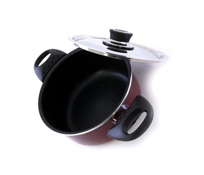 Royalford RF387C18 18 cm Non-Stick Cooking Pot - Maroon - Zoom Image 2