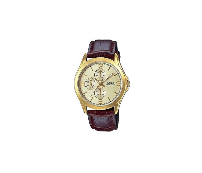 Casio MTP-V301GL-9ADF Mens Analog Watch Brown and Gold - Zoom Image