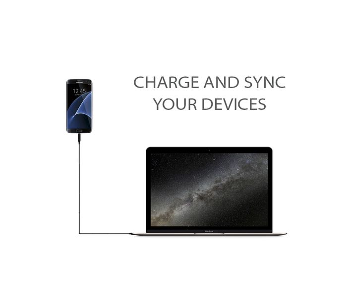 Promate UniLink-CMU Type C to Micro USB Sync and Charging Cable for Type-C Devices - Black - Zoom Image 3