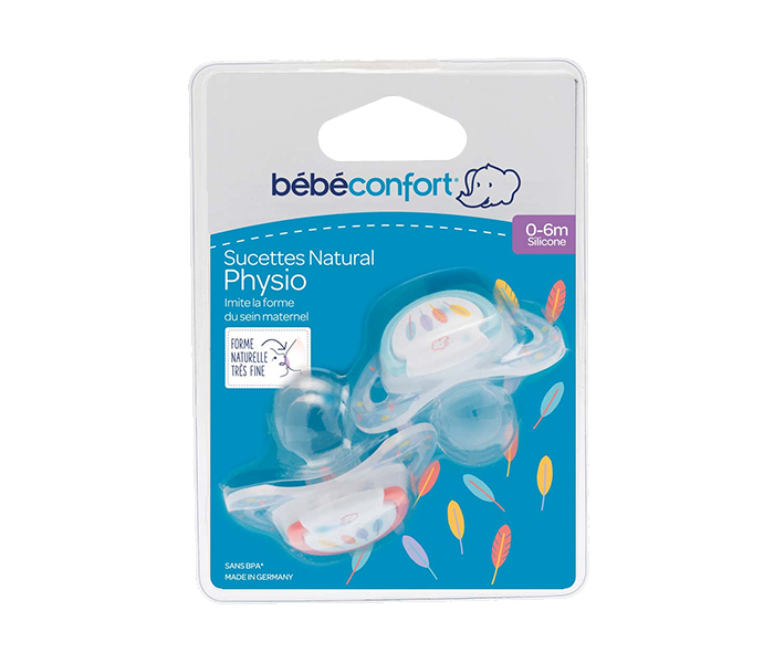 Bebe Confort 3104202700 Natural Physio Silicone T1 Dummy - Blue & Red, 2 Pieces - Zoom Image 1