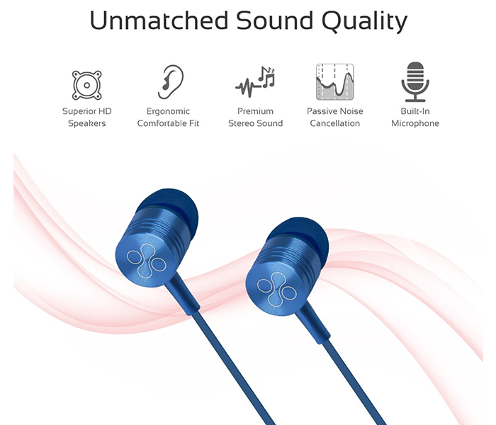 Promate Meta Universal In Ear Noise Isolation Stereo Earphone - Blue - Zoom Image 2