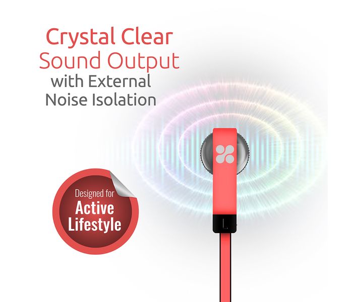 Promate Swish Universal Trendy Stereo Earphone with Noise Isolation, Pink - Zoom Image 1