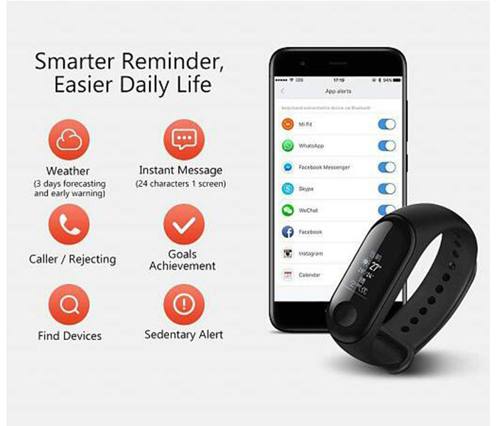 M3 Band Fitness Tracker Waterproof Smartband with OLED Display Touchpad - Zoom Image 3