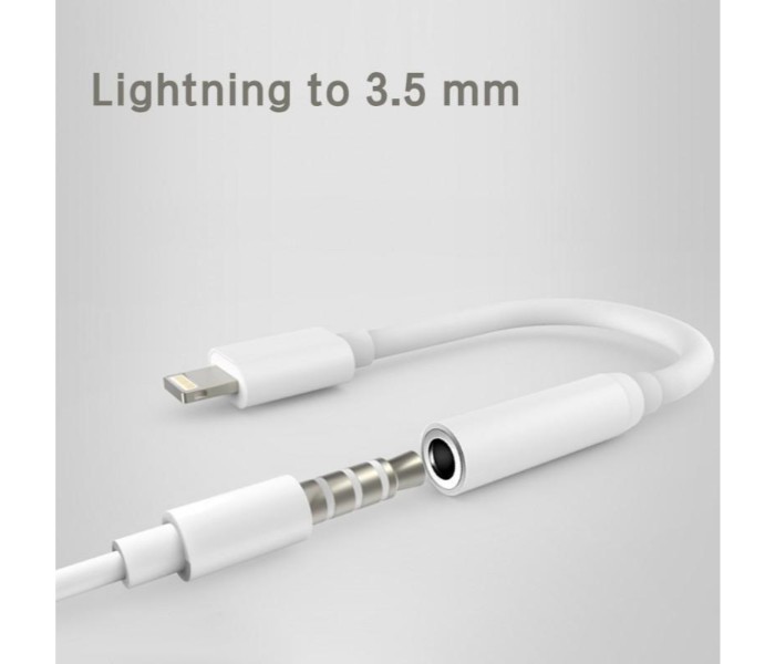 Lightning to 3.5 mm Headphone Jack Adapter Apple Devices (music only) HJA69 White - Zoom Image 1