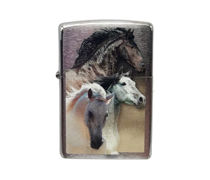 Zippo 200 CI405083 Chrome Galloping Horses In Desert Lighter Multicolor - Zoom Image