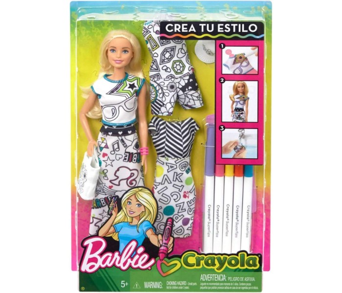 Barbie FPH90 Crayola in Fashion Blonde Doll Assorted - Zoom Image 4