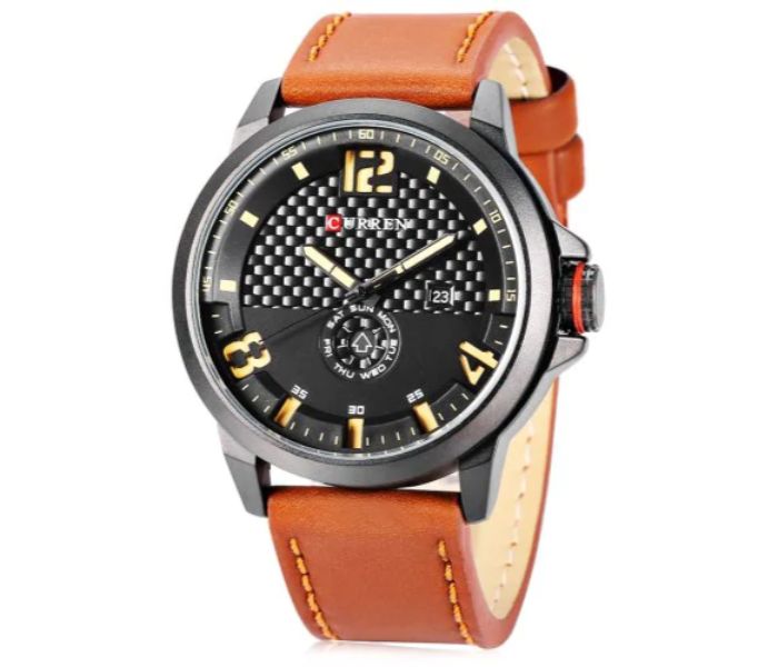 Curren 8253 Casual Quartz Watch For Men Black And Brown - Zoom Image