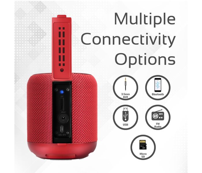 Promate Hummer 10W Portable Bluetooth Speaker with Handsfree - Red - Zoom Image 6