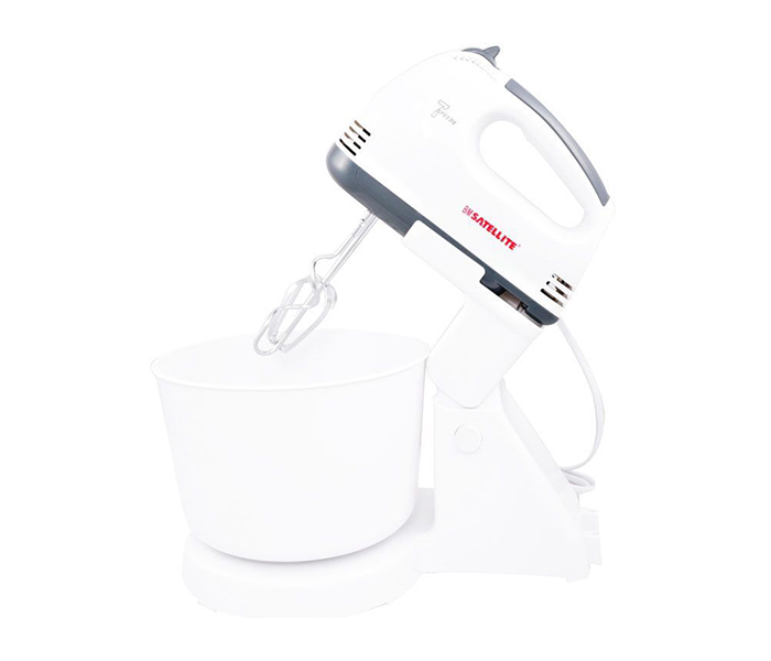 BM Satellite BM342 130 Watts Handmixer with Bowl, White - Zoom Image 1