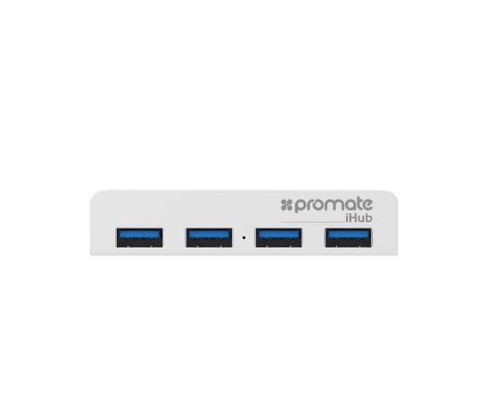 Promate Ihub USB 3.0 4 Port Aluminium Mountable Ultra-Fast Hub, Silver - Zoom Image 7