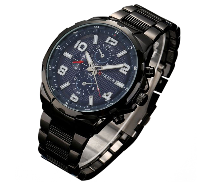 Curren 8276 Fashion Quartz Watch For Men Black And Blue - Zoom Image 1