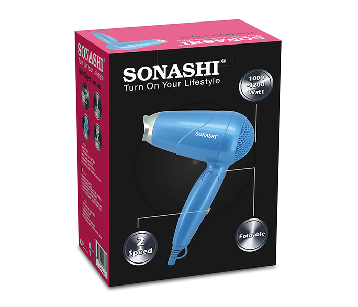 Sonashi SHD-5002 Travel Hair Dryer, Blue - Zoom Image 3