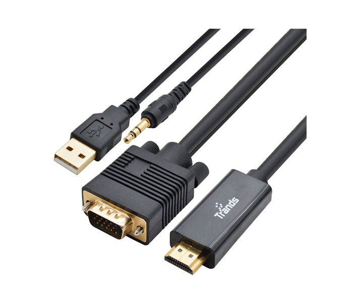 Trands TR-CA535 VGA to HDMI with Audio Cable - Black - Zoom Image 2