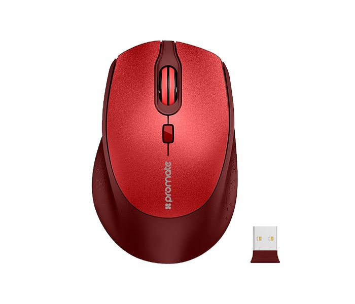 Promate Clix-5 2.4GHz Wireless Optical Mouse with Precision Scrolling, Red - Zoom Image 8