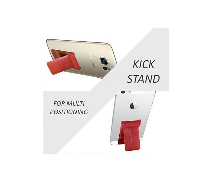 Promate GripMate Universal Secure Finger Grip and Kick Stand for Smartphones - Maroon - Zoom Image 3