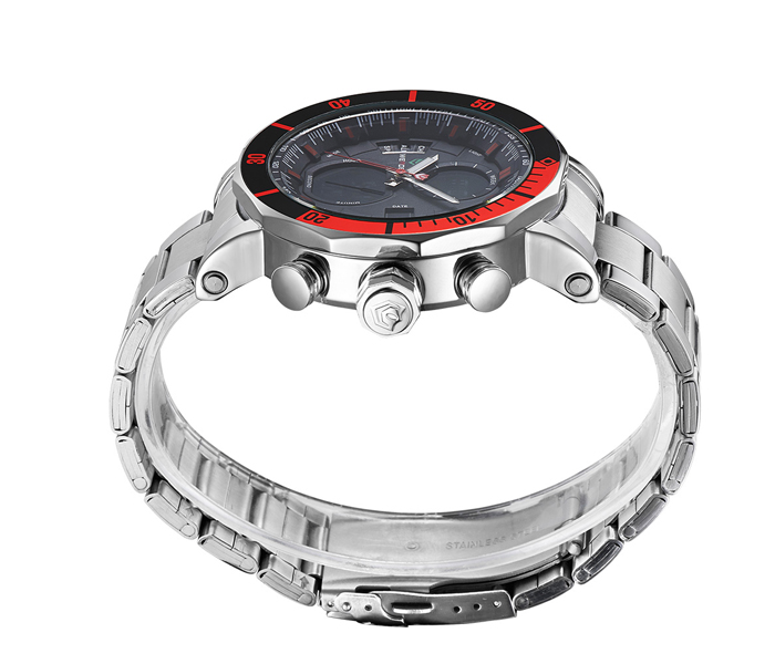 Weide WH-5203MB Analog and LCD Digital Watch Silver and Red - Zoom Image 4