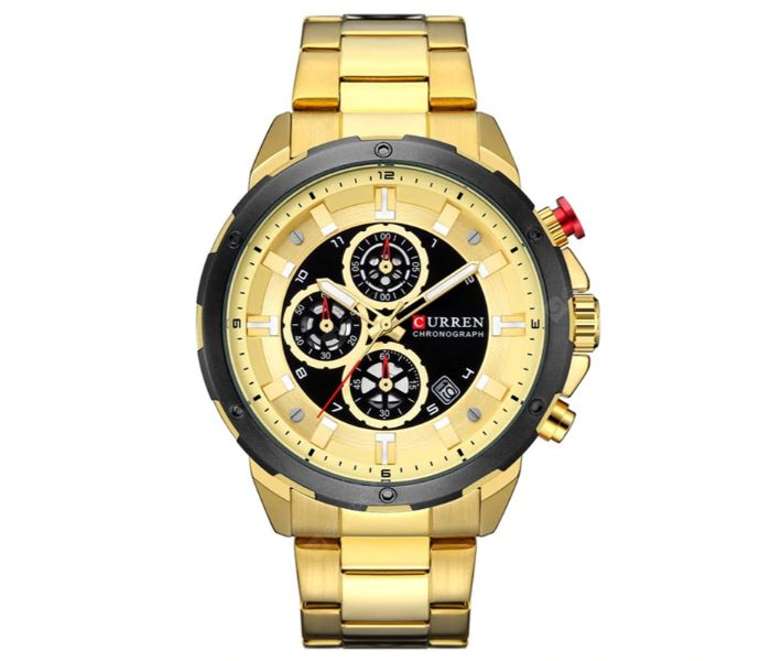 Curren 8323 Stainless Steel Analog Watch For Men Gold - Zoom Image