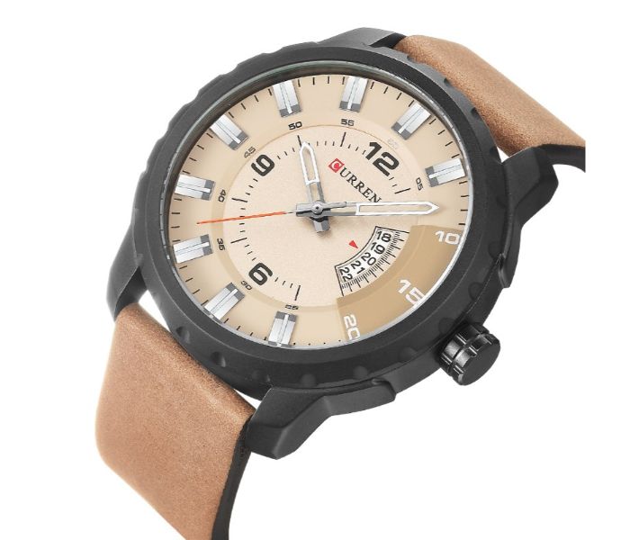 Curren 8245 Casual Quartz Watch For Men Brown and Grey - Zoom Image 1