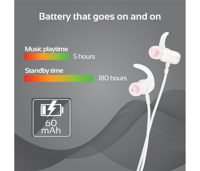 Promate Move Wireless Secure-Fit In-Ear Stereo Sporty Magnetic Earbuds, Silver - Zoom Image 4