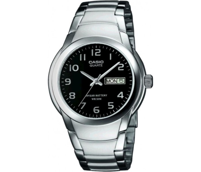 Casio MTP-1229D-1BDF Mens Analog Watch Silver and Black - Zoom Image