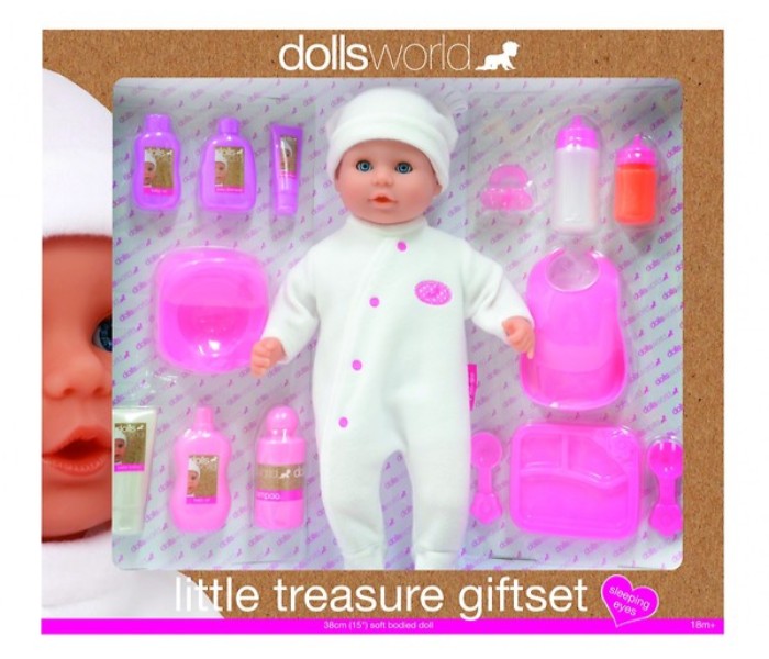 Dolls World 8861 Little Treasure Set 38 cm White and Pink - Zoom Image