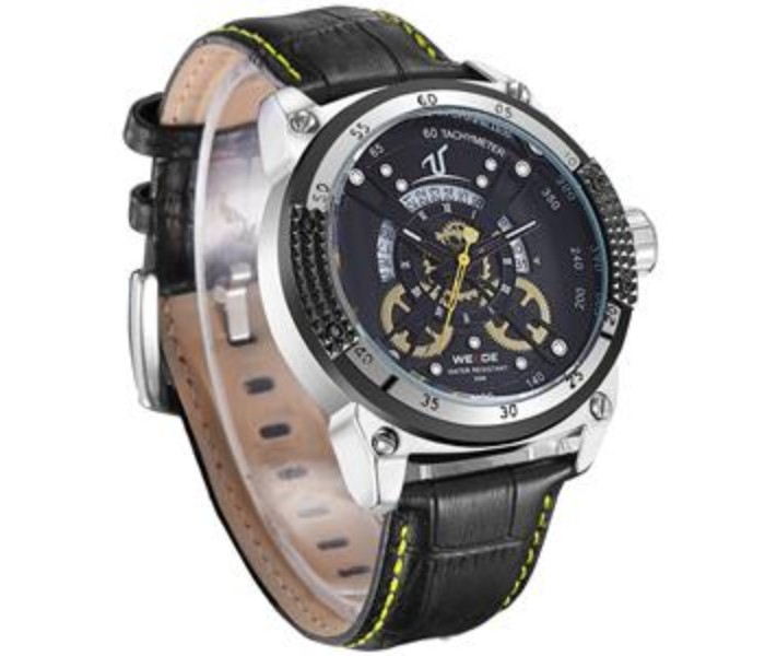 Weide UV 1605LB Mens Analog and Complete Calendar Watch Yellow and Black - Zoom Image 2