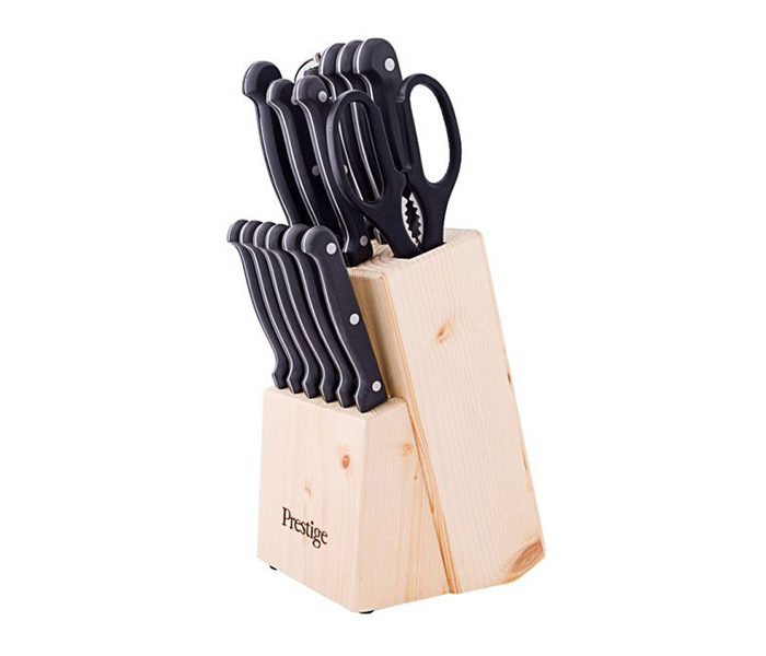 Prestige PR50509 14 Piece Knife Set with Wooden Block - Black - Zoom Image 4