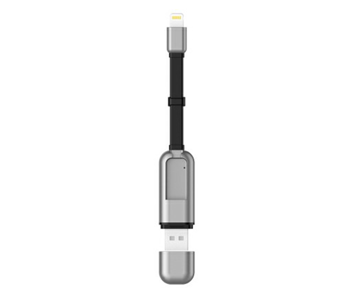 Idmix DL07 4-in-1 Keychain Shape MFI Lightning Cable with 32GB U Disk - Grey - Zoom Image 1