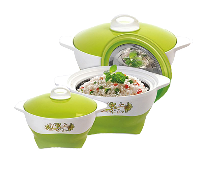 Royalford RF8951 3 Pieces Plastic Insulated Hot Pot Hot Pot - Green - Zoom Image