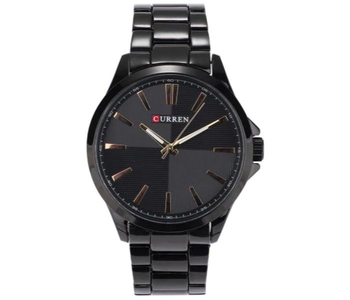 Curren 8322 Waterproof Quartz Watch For Men Black - Zoom Image