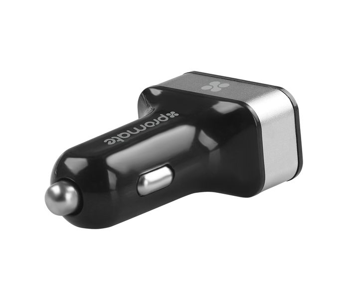 Promate Ternion 7.2A Premium Aluminum 3 Port USB Car Charger, Silver - Zoom Image 2