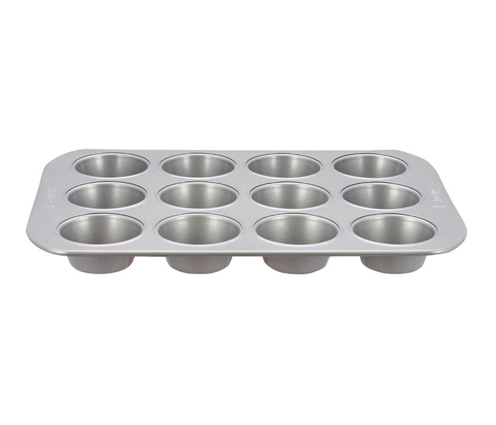 Prestige PR57127 12 Cups Bakeware Carbon Steel Deep Muffin Tin, Grey - Zoom Image 2