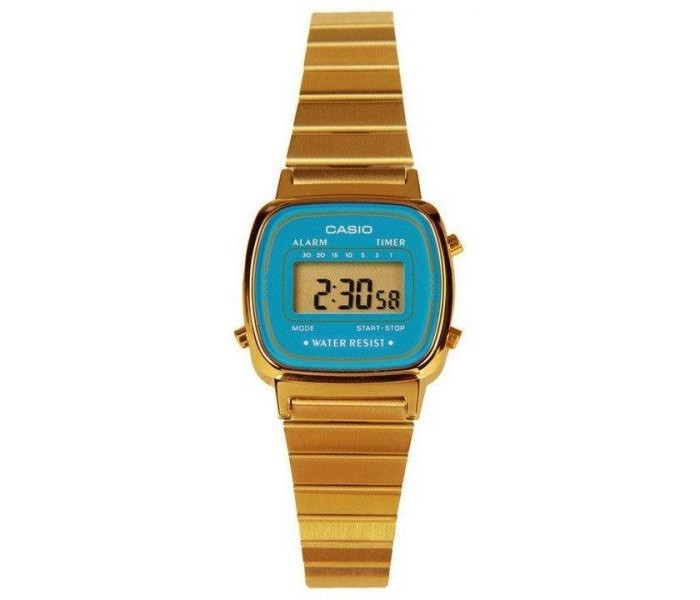 Casio LA670WGA-2DF Womens Digital Watch Gold and Blue - Zoom Image 3