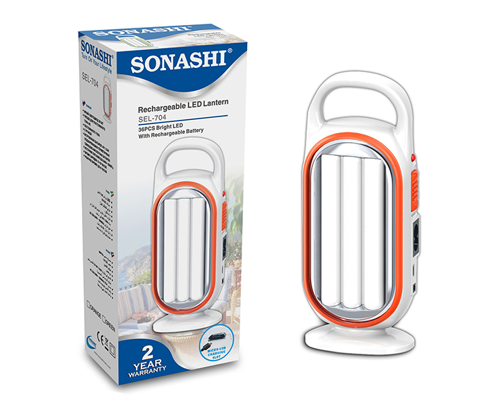 Sonashi SEL-704 36 Piece Rechargeable LED Lantern with Handle - Orange - Zoom Image 3