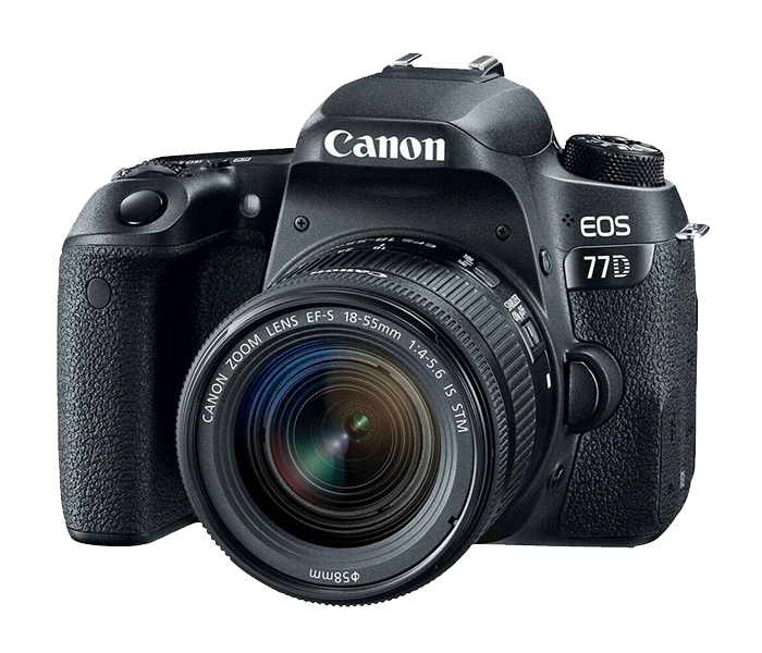 Canon EOS 77D EF-S 24.2 MP DSLR Camera with 18-55mm USM Lens - Black - Zoom Image 1