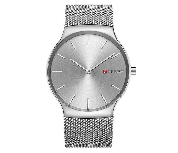 Curren 8256 Luxury Quartz Wrist Watch For Men Silver - Zoom Image