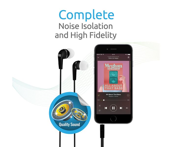 Promate Earmate-UNI1 High Quality Stereo Sound Earphone with Microphone, Black - Zoom Image 4