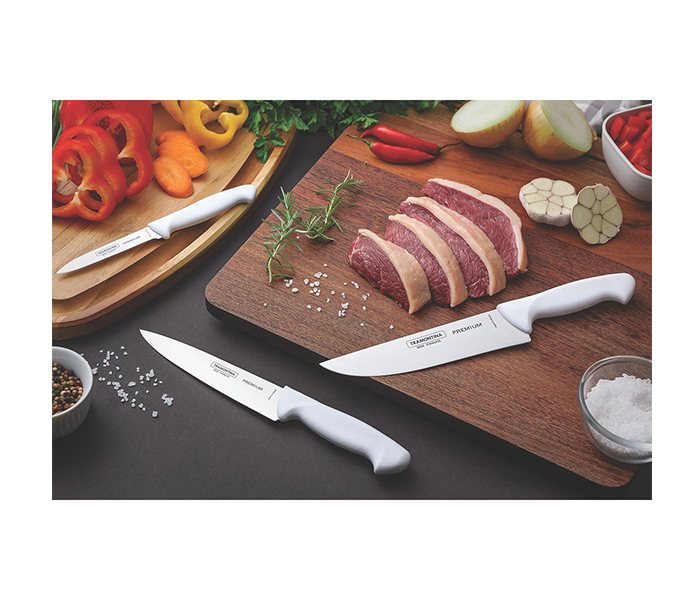 Tramontina TR-24499-811 Premium Cutlery Knife Set - 3 Pieces, White - Zoom Image 1