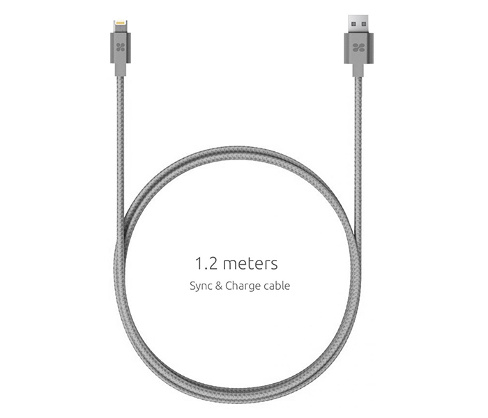 Promate LinkMate-MUL 2 in 1 Heavy Duty Fabric Sync Charge Cable - Grey - Zoom Image 6