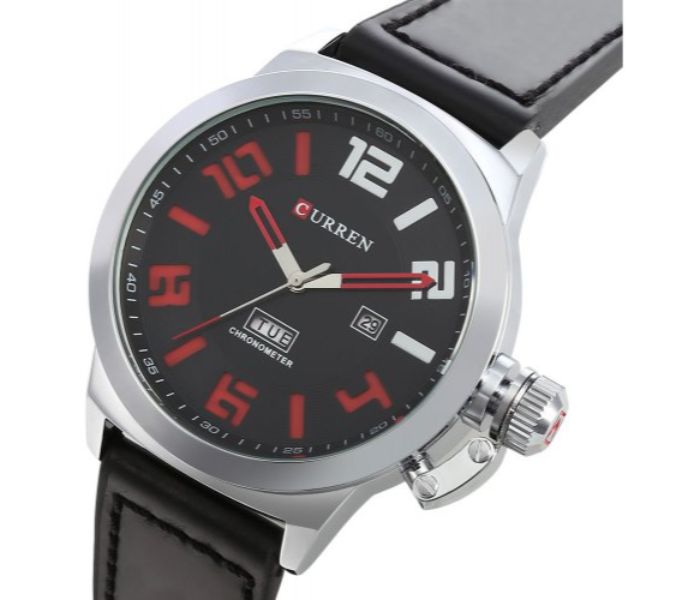 Curren 8270 Analog Quartz Watch For Men Black and Red - Zoom Image 5