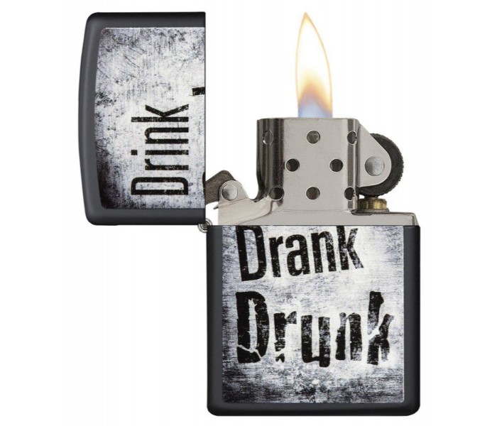 Zippo 29618 218 Drink Drank Drunk Design Lighter Black - Zoom Image 1