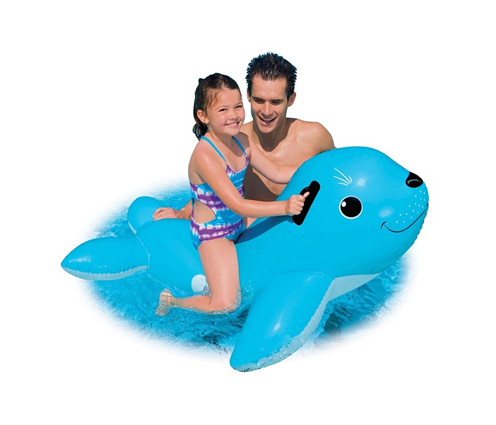 Intex ZX-56560 Inflatable Ride-On Smiling Seal - Blue - Zoom Image 1