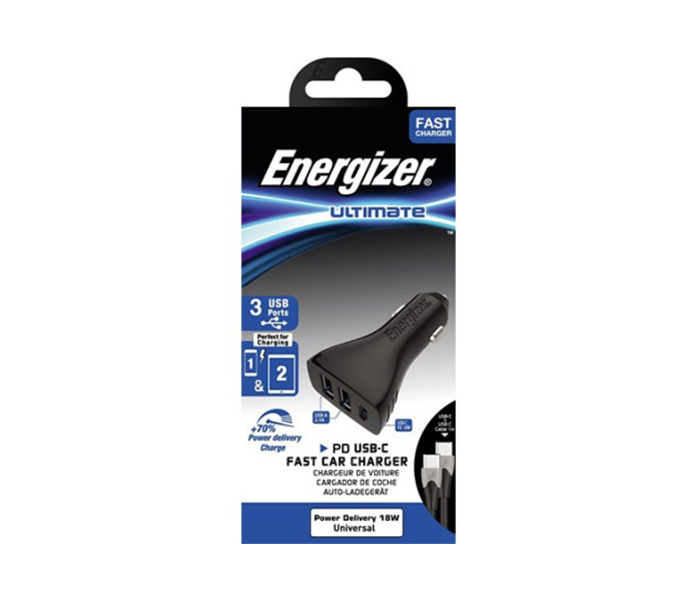 Energizer DC21PGUCC3 Type C USB Ultimate PD Car Charger Cable - Black - Zoom Image 1