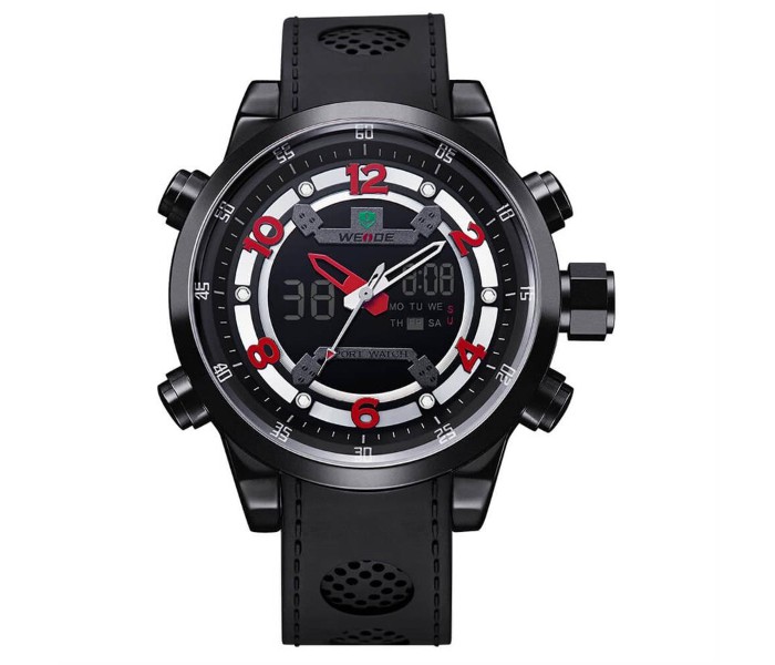 Weide WH 3315PU Mens Analog and Digital Watch Black and Red - Zoom Image 4