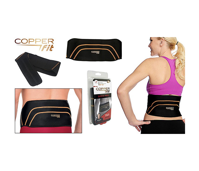 Taqdeer 908-12 Copper Fit Back Support Belt - Black - Zoom Image 1